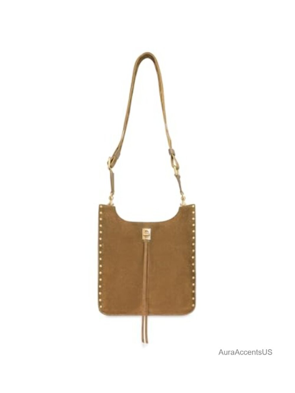 Suede Leather Saddle Crossbody Bag Detachable Strap Casual